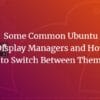 Some Common Ubuntu Display Managers and How to Switch Between Them - VITUX